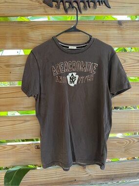 Vintage Abercrombie & Fitch Brown Logo Crew Tee